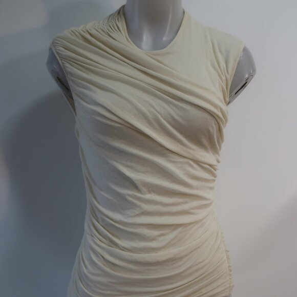 Womens Agolde Cream Ruched Ester Twist Sleeveless Tank Top M - Picture 4 of 13